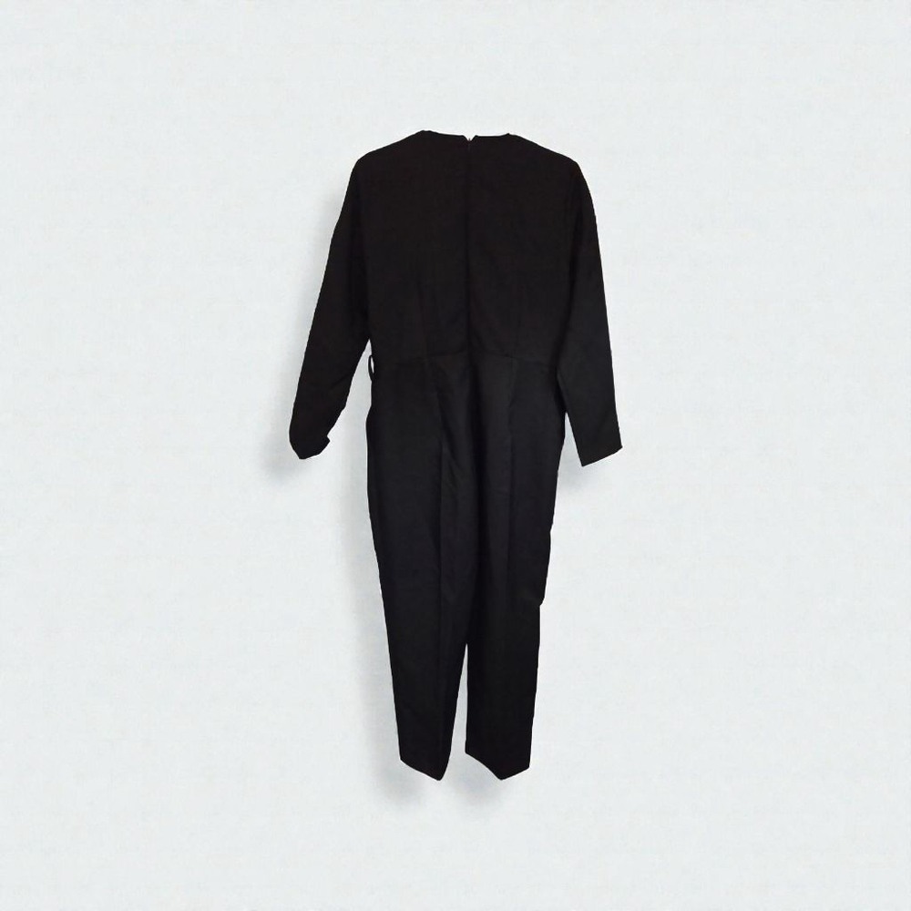 Closet London Black Long Sleeve V-Neck Jumpsuit Size 12 - Picture 3 of 6